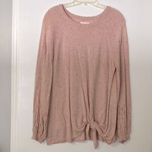 Women’s Lauren Conrad Pink Lightweight Front Tie Sweater Size Medium